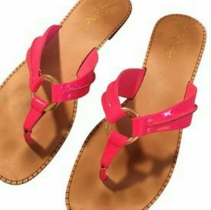 Lilly Pulitzer Mckim Neon Coral Sandals